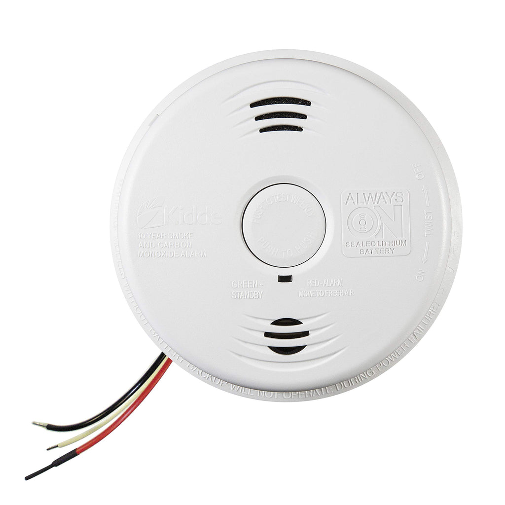 Hardwired Smoke and Carbon Monoxide Detector Alarm with Voice Warning, White T384