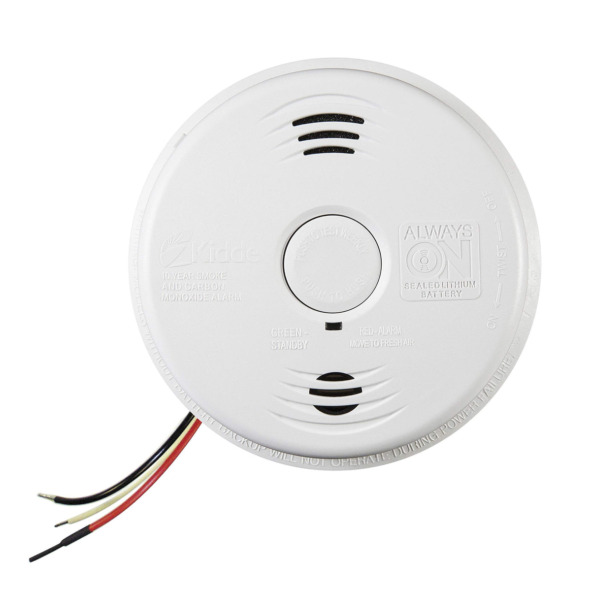 Hardwired Smoke and Carbon Monoxide Detector Alarm with Voice Warning, White T384