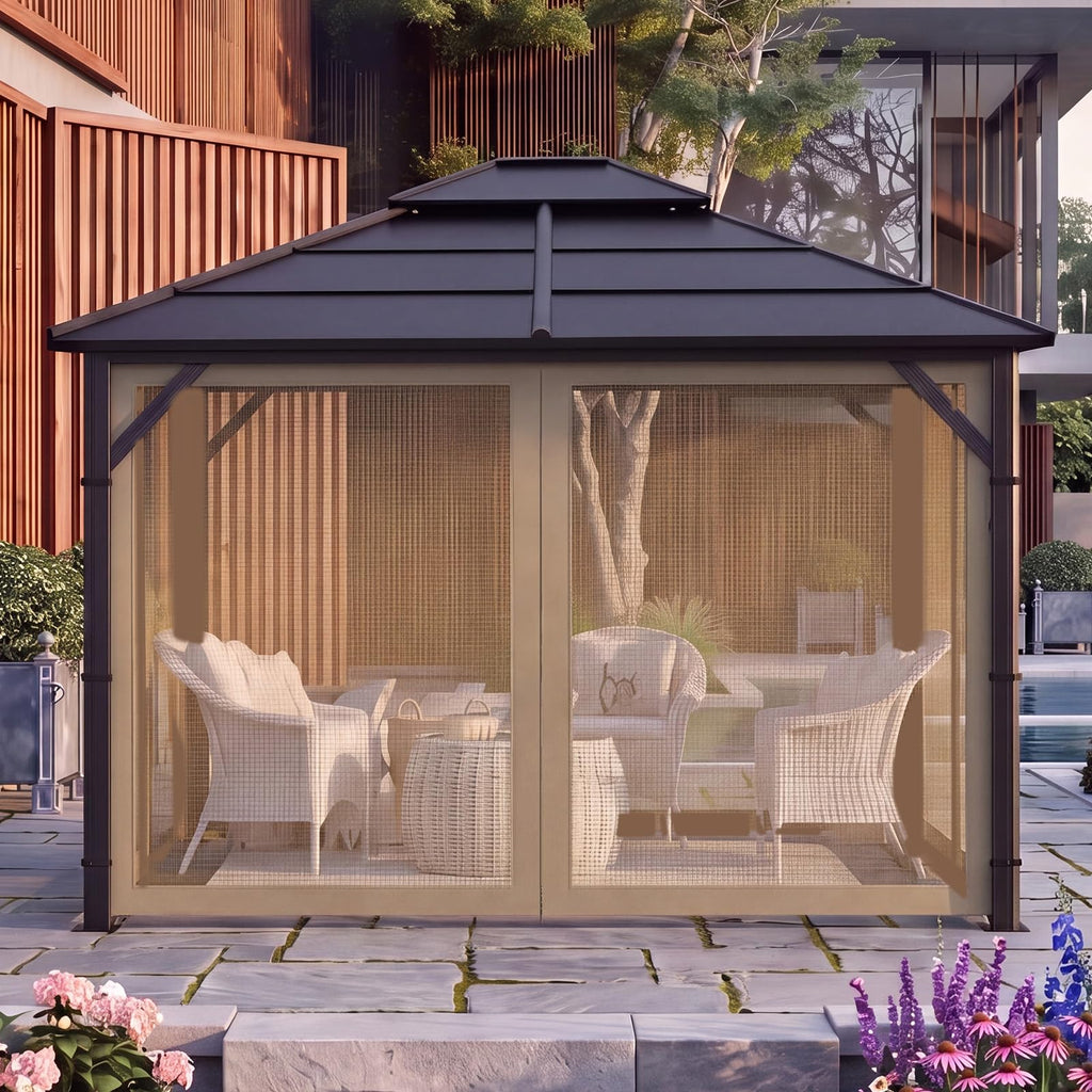10x12 4-Panel Mosquito Netting Sidewall with Zipper B8705