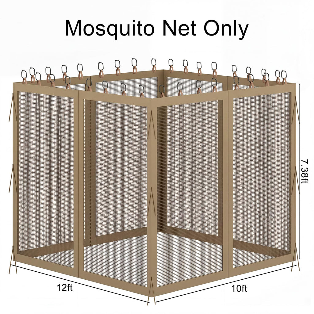 10x12 4-Panel Mosquito Netting Sidewall with Zipper B8705