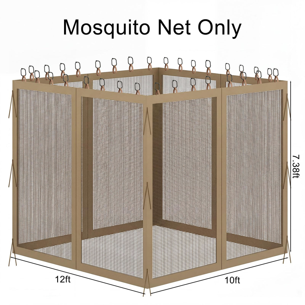 10x12 4-Panel Mosquito Netting Sidewall with Zipper B8705