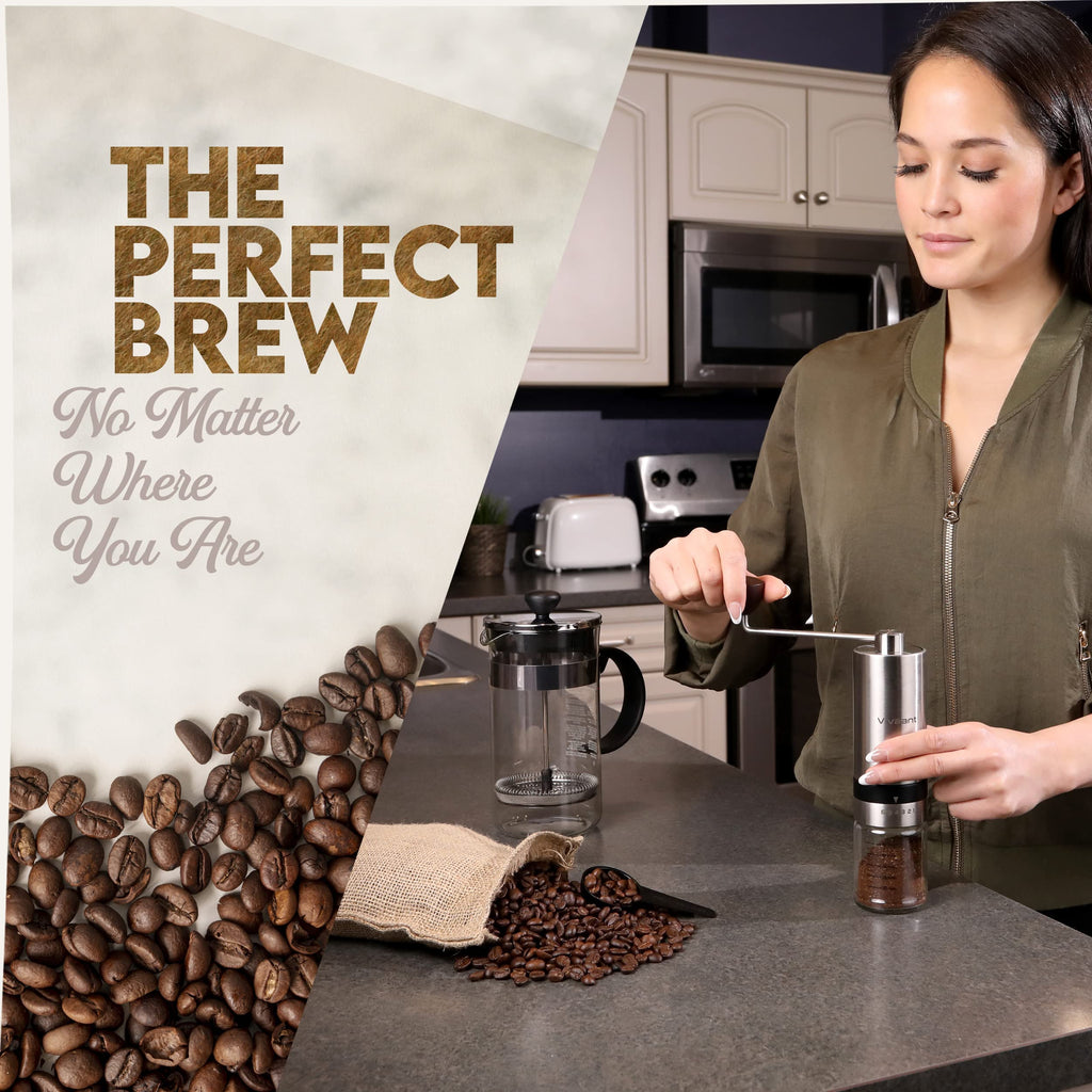 Manual Coffee Grinder Stainless Steel Conical Burr Mill G2441