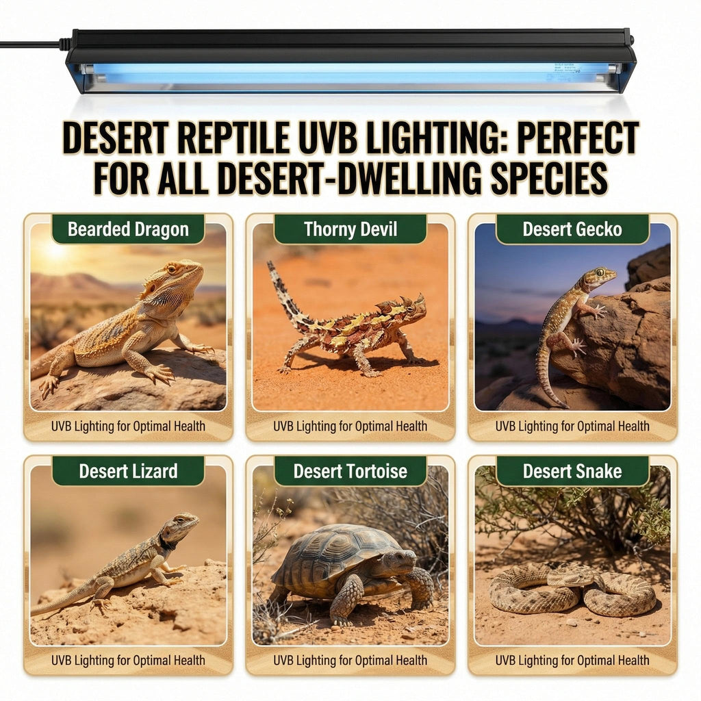 8W 10.0 12 Inch T5 UVB Reptile Light Fixture with Bulb D154