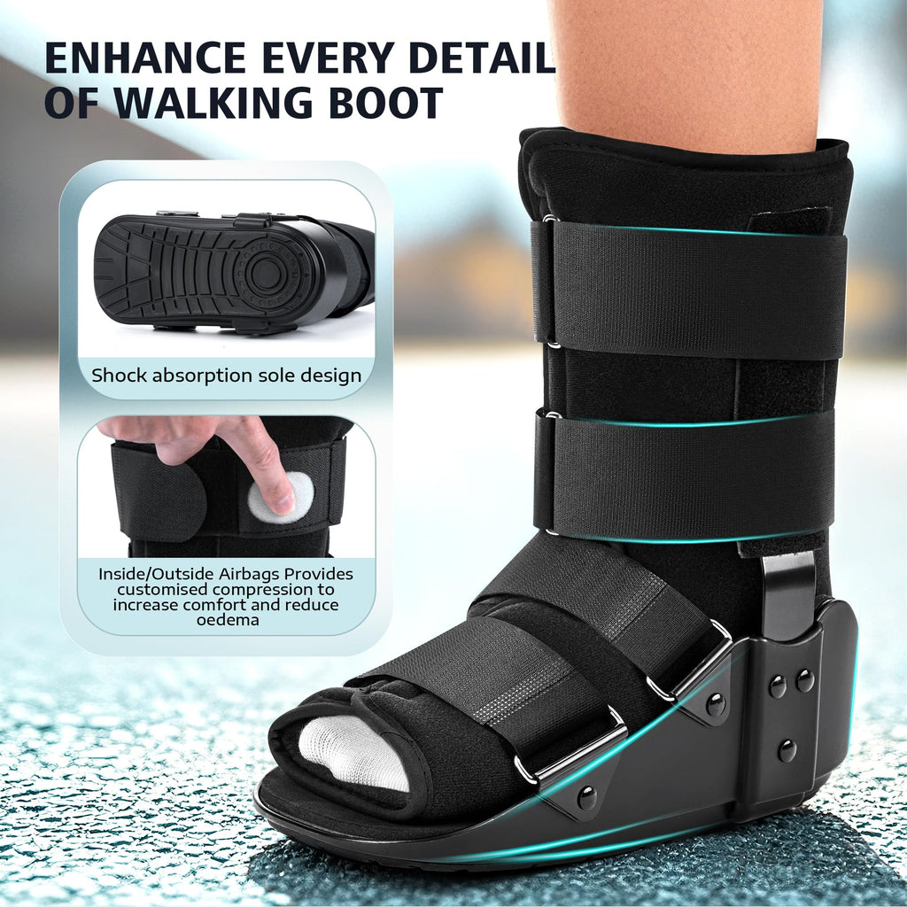 Adjustable Air Walking Boot Medium Black J134