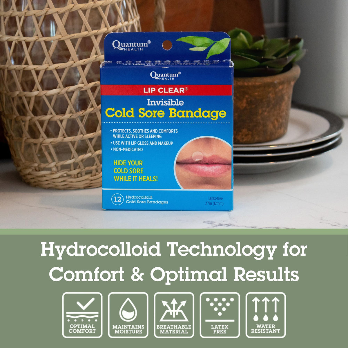 Cold Sore Healing Patches, 12 Bandages F7579