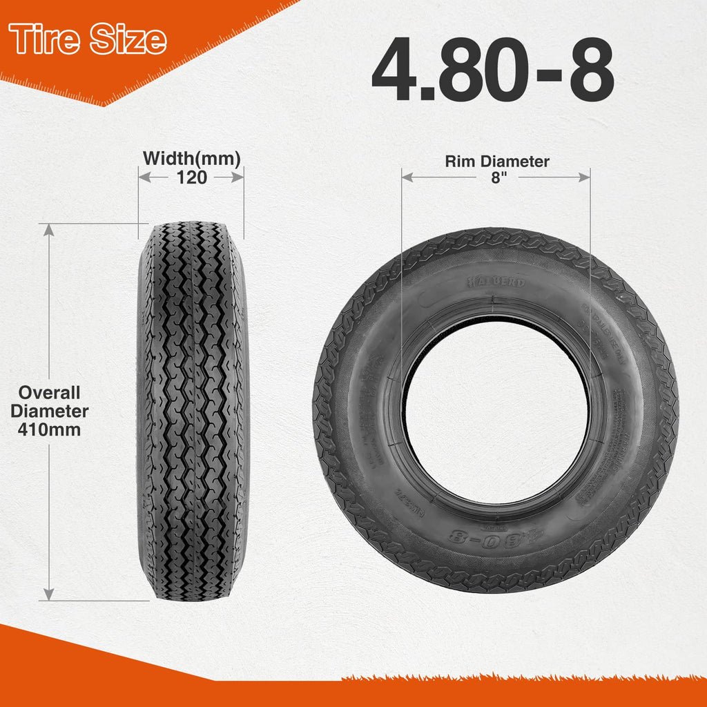 4.80-8 Trailer Tires Set of 2 Tubeless T21334