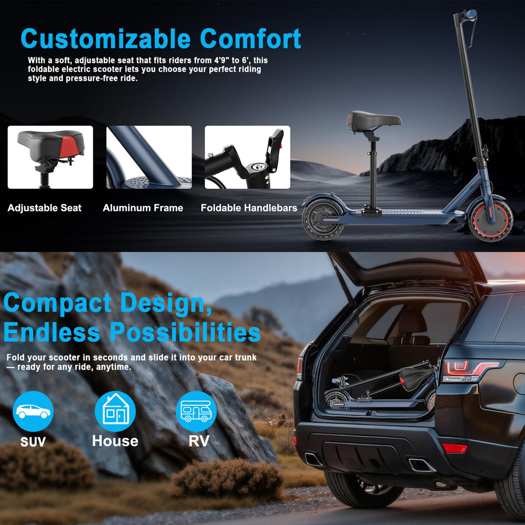 Foldable Pink Electric Scooter with Seat S883315