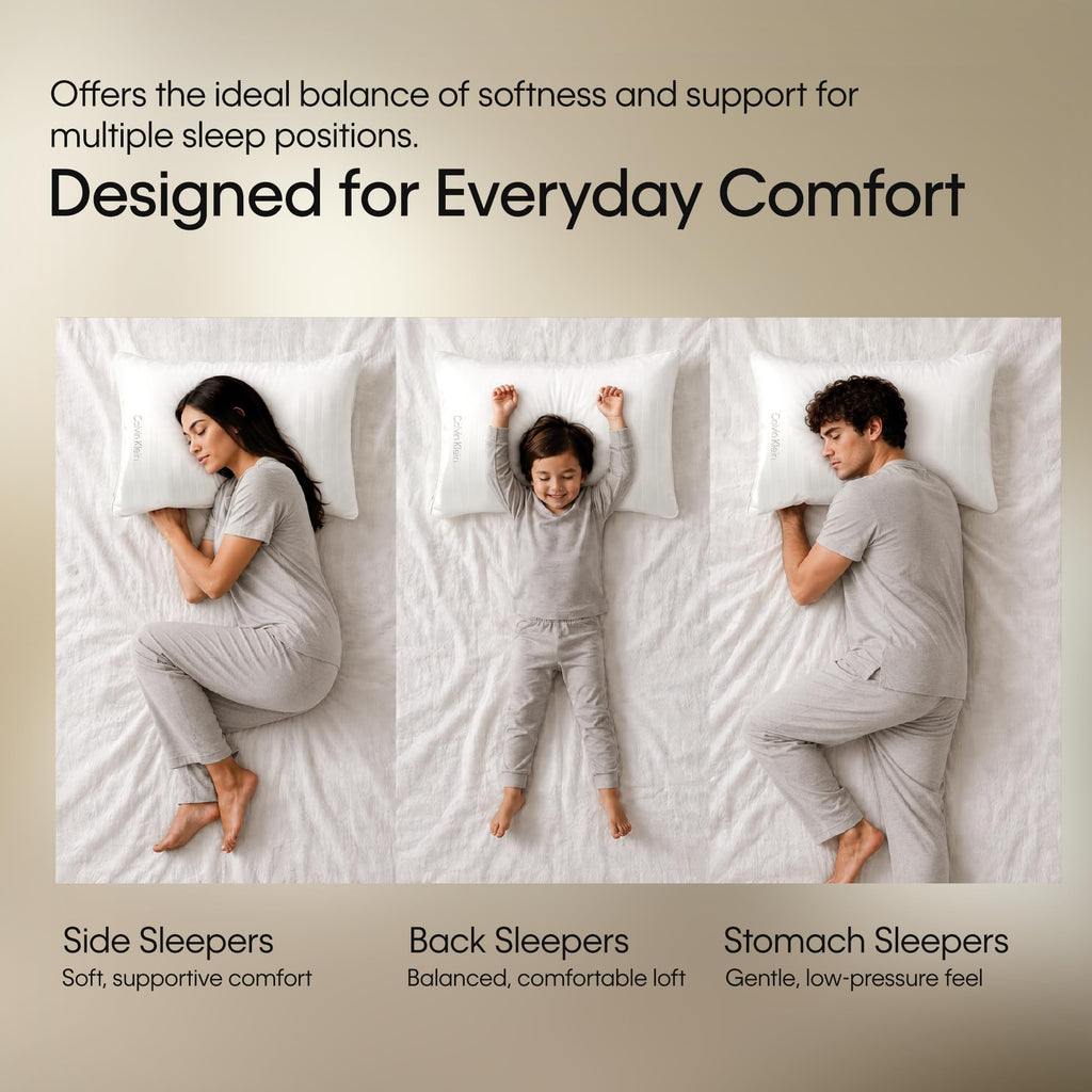 Queen Size Set of 2 Medium Soft Bed Pillows H505