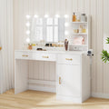 White Vanity Desk with Mirror and Lights L643