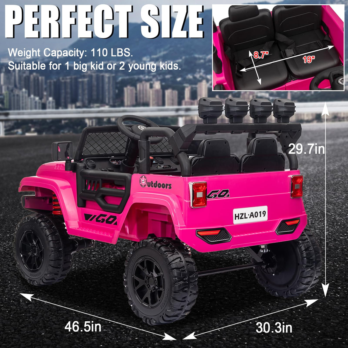 24V 2 Seater Battery Powered Ride On Truck with Remote Control W9353