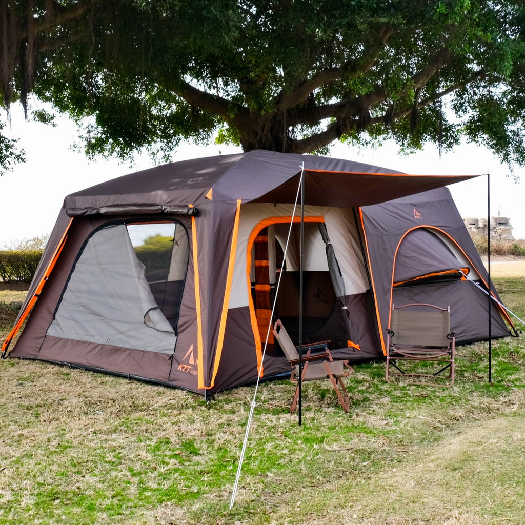 Extra Large 12 Person 2 Room 3 Door Waterproof Double Layer Cabin Tent Z754873