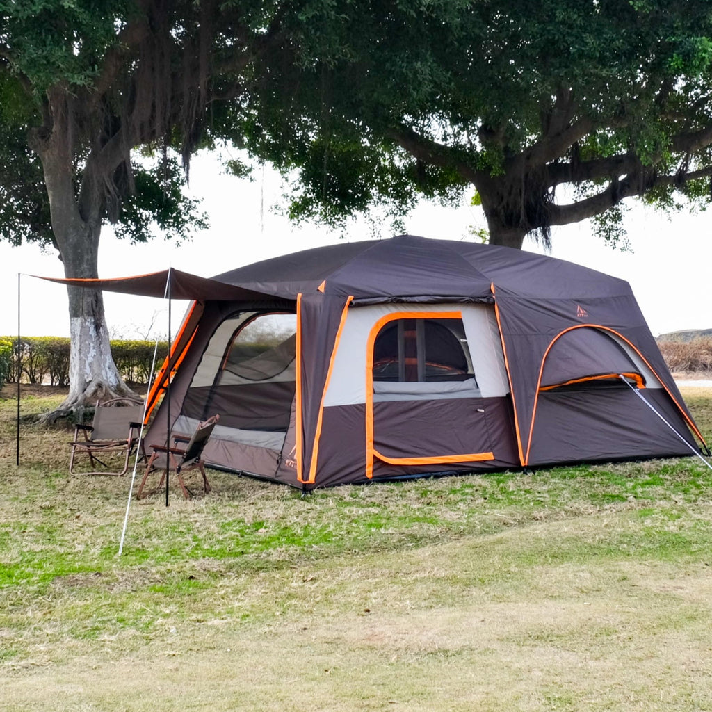 Extra Large 12 Person 2 Room 3 Door Waterproof Double Layer Cabin Tent Z754873