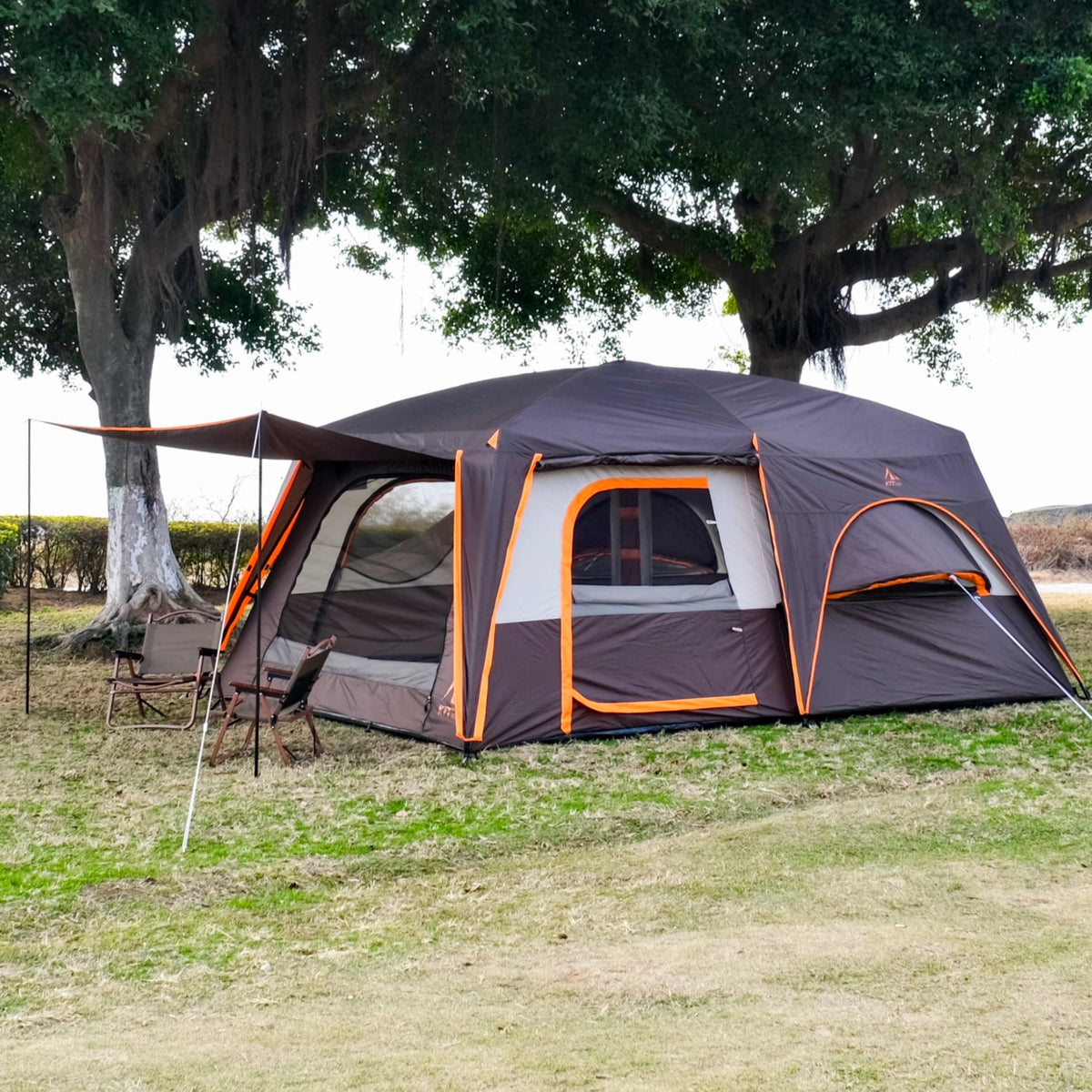 Extra Large 12 Person 2 Room 3 Door Waterproof Double Layer Cabin Tent Z754873