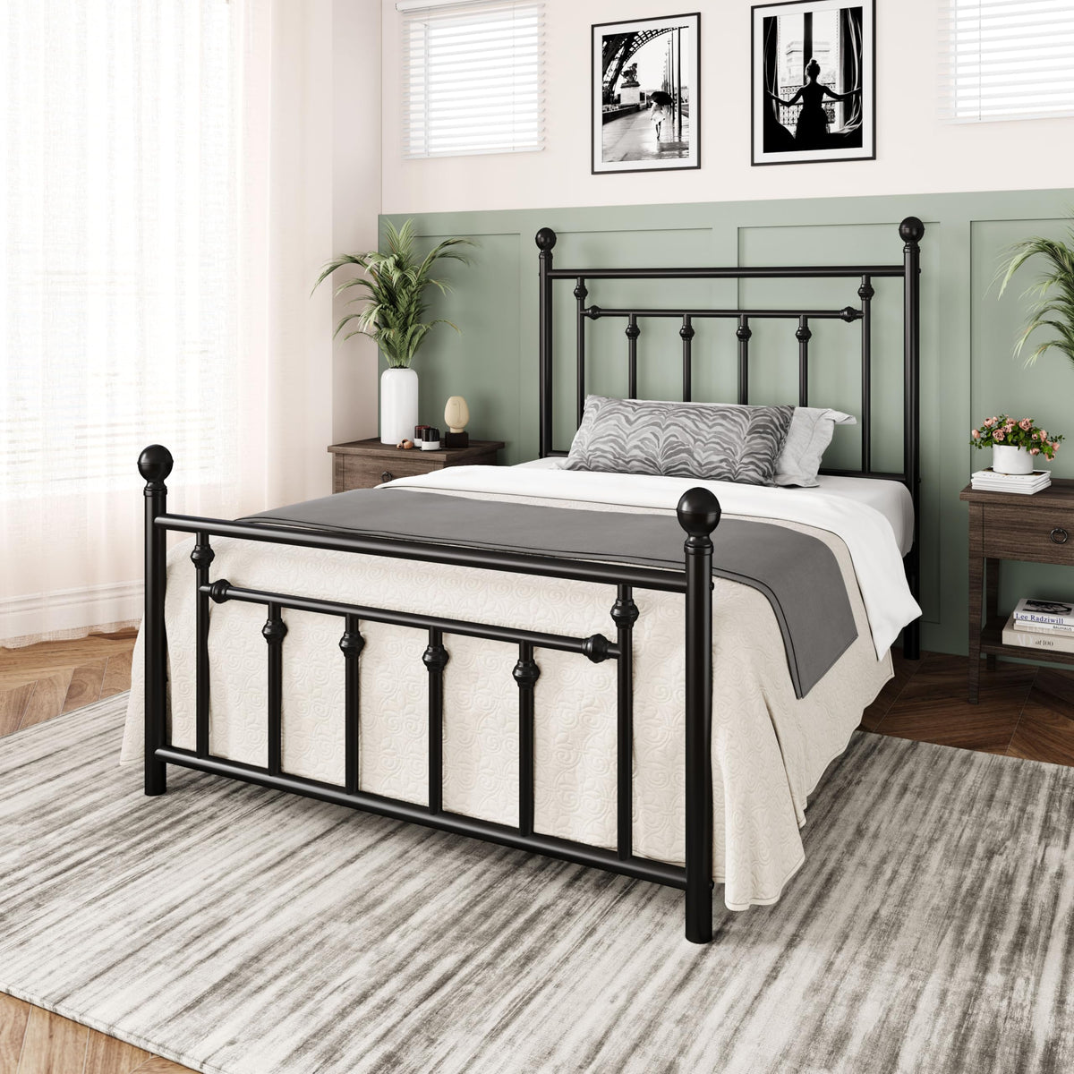 14'' Twin Size Black Metal Platform Bed Frame M18498