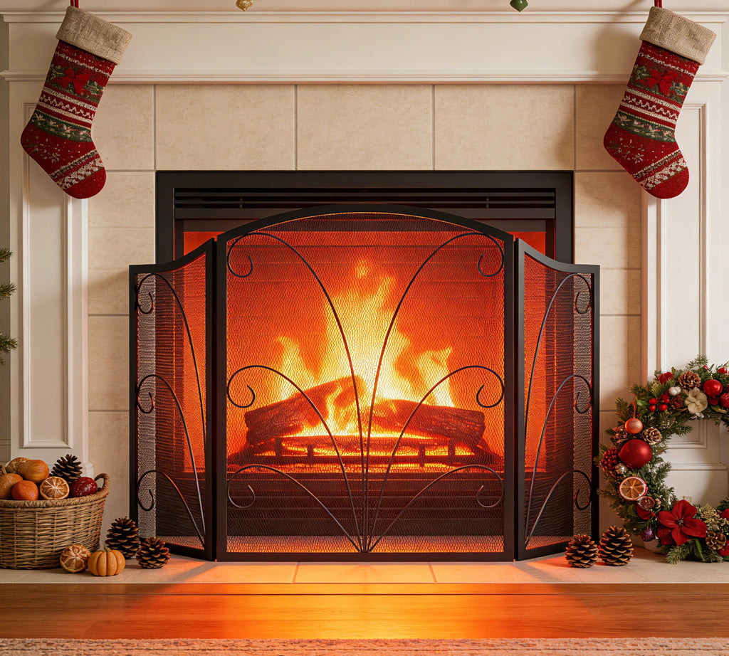 Arched Wrought Iron Fireplace Screen C319