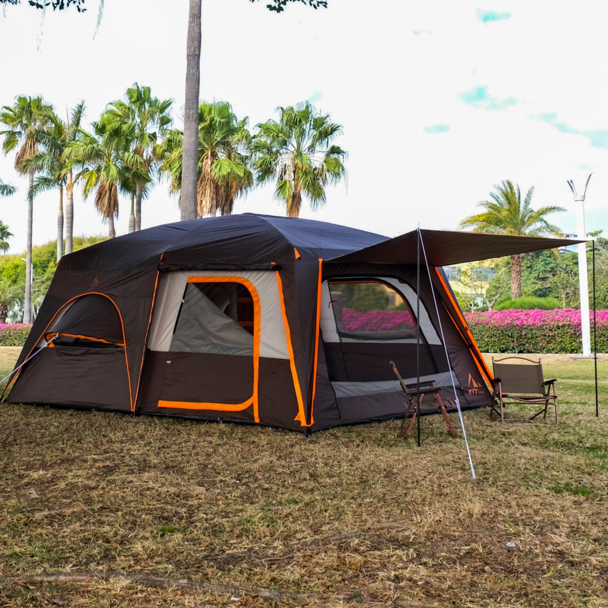 Extra Large 12 Person 2 Room 3 Door Waterproof Double Layer Cabin Tent Z754873