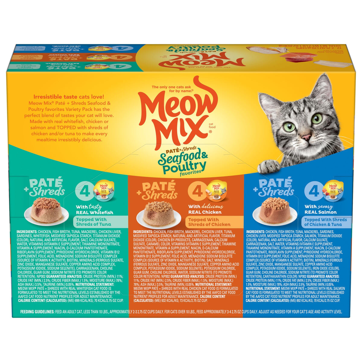 Dry Cat Food 6.3 Pound Bag + Wet Cat Food Variety Pack 2.75 Ounce Cups J62961