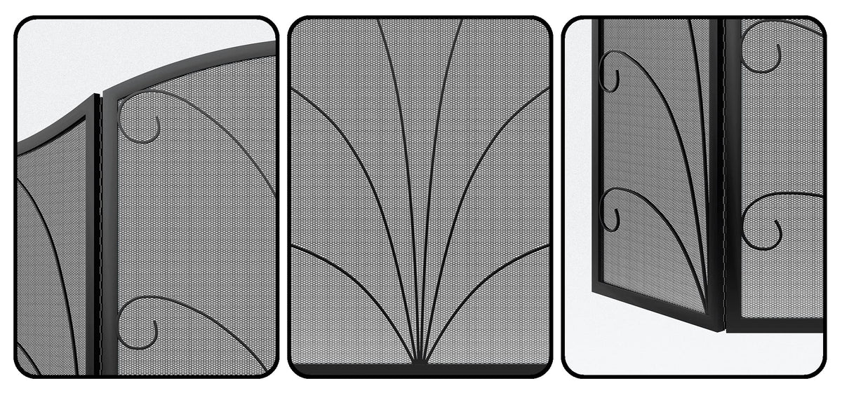 Arched Wrought Iron Fireplace Screen C319
