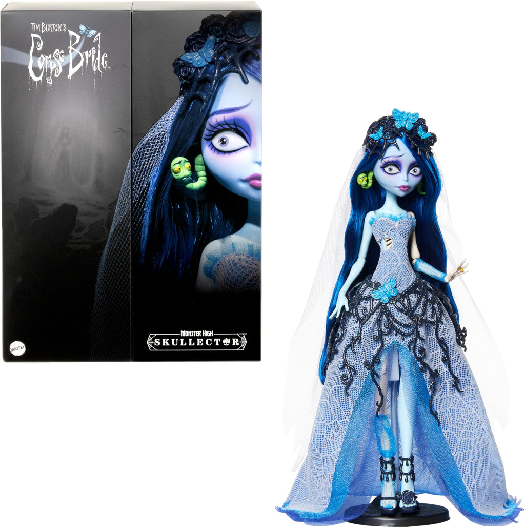 Corpse Bride Emily Doll in Spiderweb Wedding Dress with Accessories E477