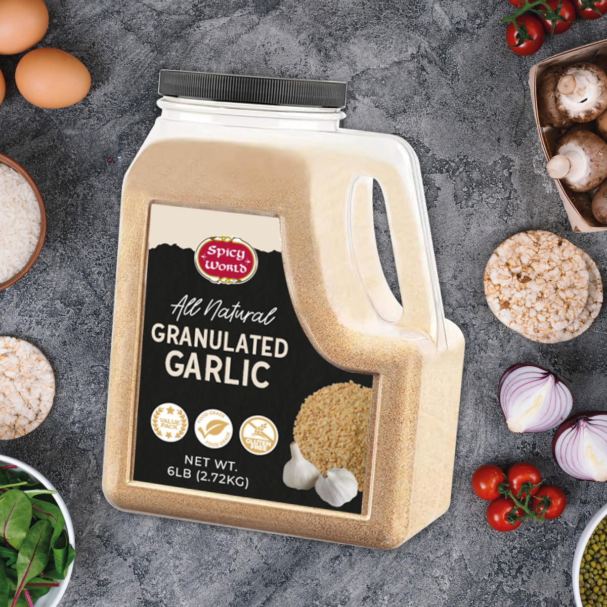 Granulated Garlic 6 LB Jar Gluten Free Non-GMO K901846